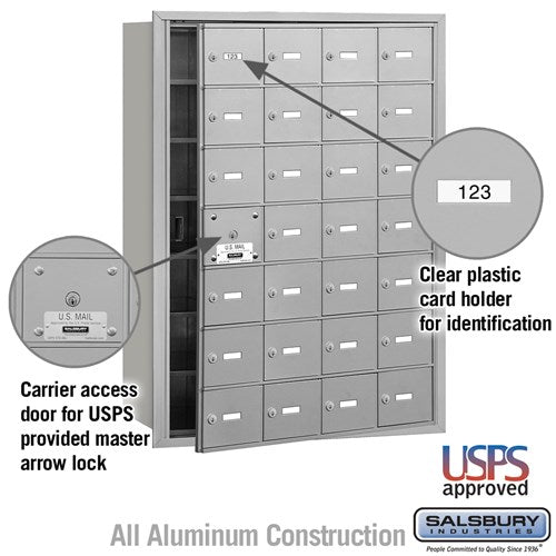 Locking Rear Cover for Aluminum Mailbox - Standard System with 2 Keys