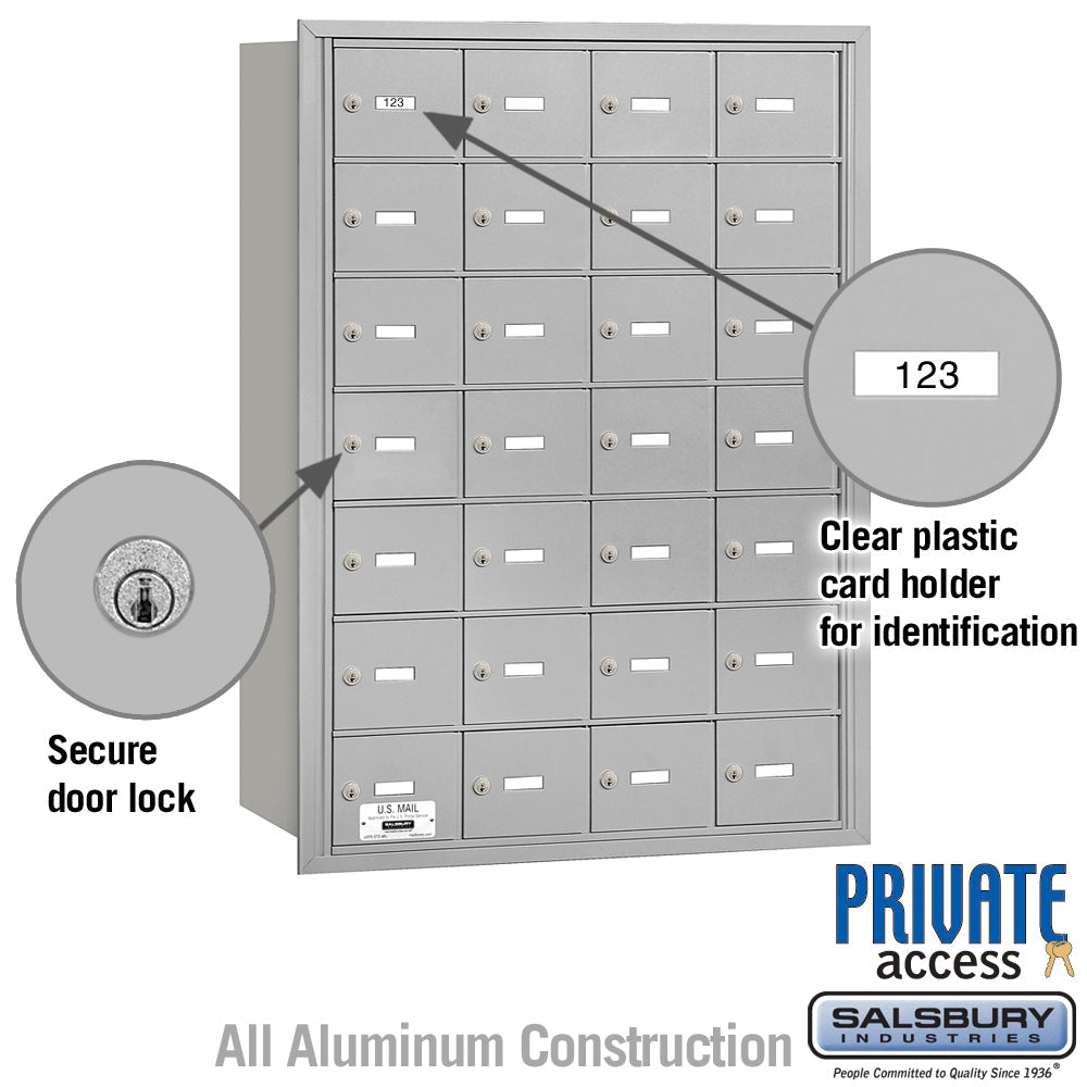 4B+ Horizontal Mailbox with 28 Doors - Rear Loading - Private Access