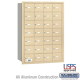 4B+ Horizontal Mailbox with 28 A Doors, Sandstone Finish, Rear Loading, USPS Approved