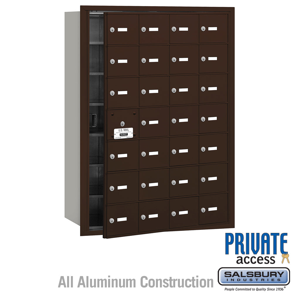 4B+ Horizontal Mailbox with 28 A Doors - Bronze - Rear Loading - Private Access