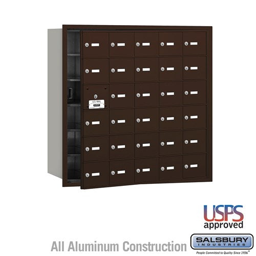 Bronze 4B+ Horizontal Mailbox with 30 Doors - Front Loading USPS Approved