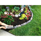 Edgestone 4 in. x 12 in. x 3 in. Multi-Colored Concrete Overlapping RIVER ROCK Edging (10-Pack) - Super Arbor
