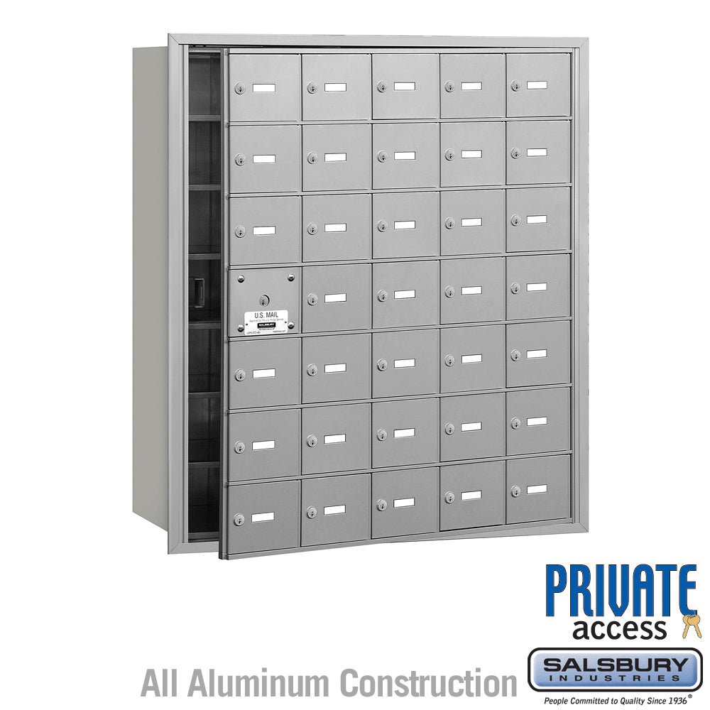 4B+ Horizontal Mailbox with 35 A Doors, Aluminum, Front Loading, Private Access