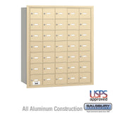 4B+ Horizontal Mailbox with 35 Doors - Sandstone Finish - Rear Loading - USPS Approved