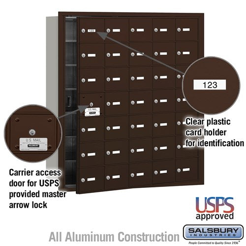 4B+ Horizontal Mailbox with 28 Doors - Rear Loading - USPS Approved