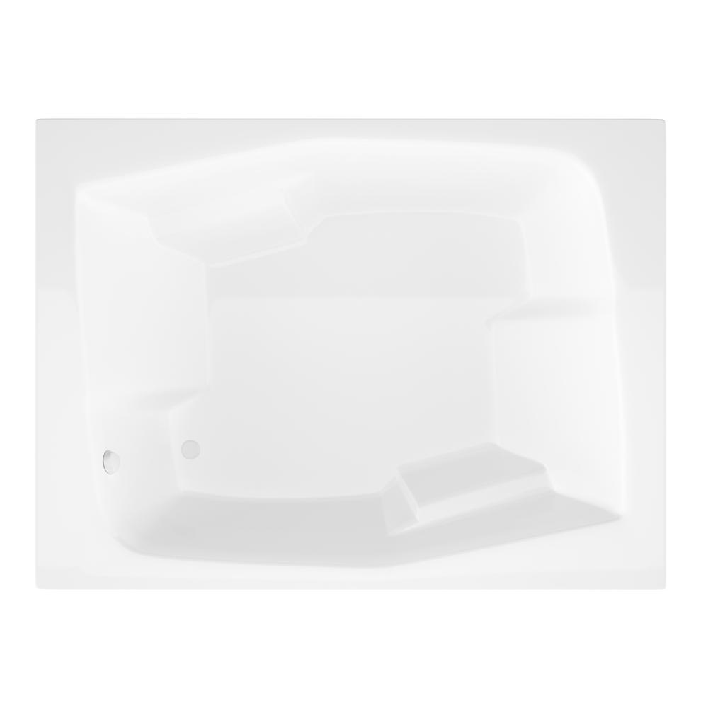 Amethyst 6 ft. Acrylic Center Drain Rectangular Drop-in Non-Whirlpool Bathtub in White - Super Arbor