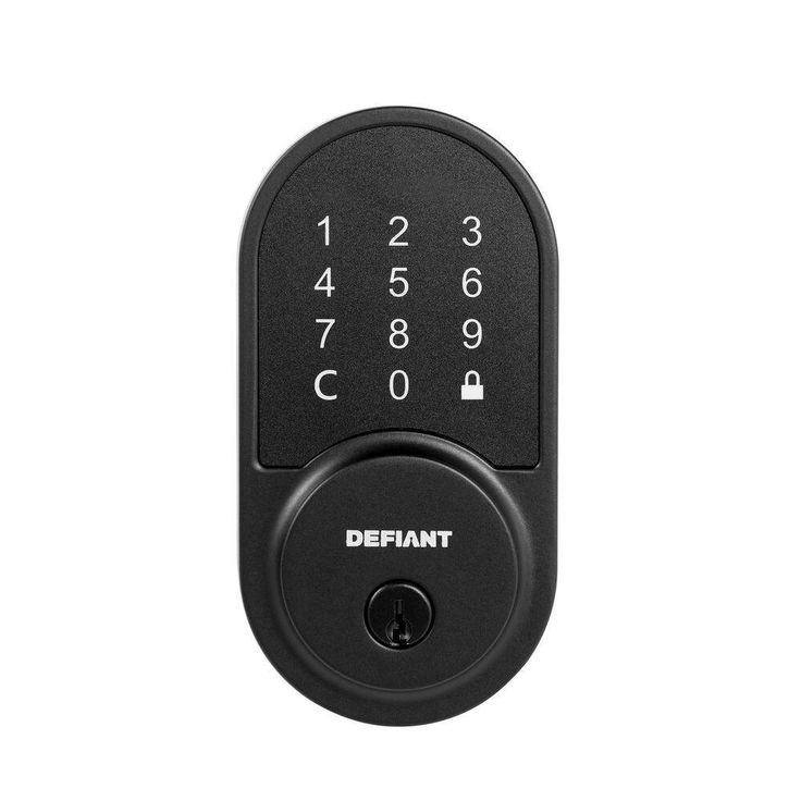 Defiant Round Matte Black Smart Wi-Fi Deadbolt Powered by Hubspace