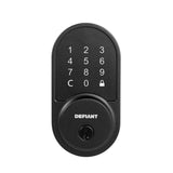 Defiant Round Matte Black Smart Wi-Fi Deadbolt Powered by Hubspace