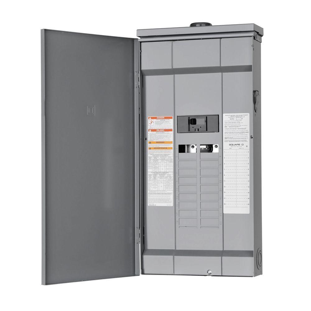 Homeline 100 Amp 20-Space 40-Circuit Outdoor Main Breaker Plug-On Neutral Load Center - Super Arbor