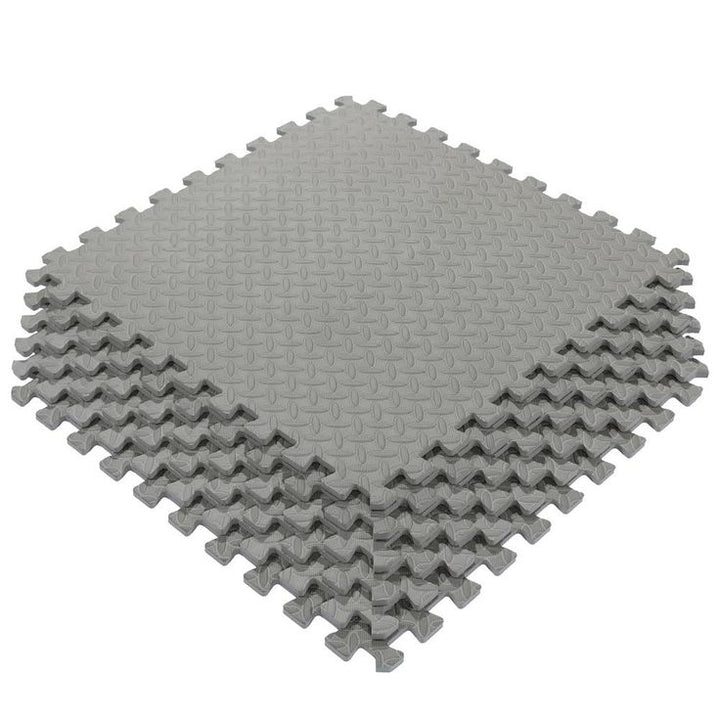 Ottomanson Multi-Purpose Grey 24 in. x 24 in. EVA Foam Interlocking Anti-Fatigue Exercise Tile Mat (6-Pack)