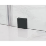 Langham 44 in. - 48 in. x 33.8125 in. x 75 in. Frameless Corner Sliding Shower Door in Matte Black - Super Arbor