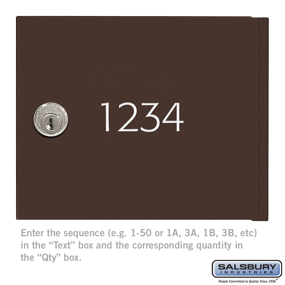 Custom Door Engraving for Bronze 4B+ Horizontal Mailbox Door