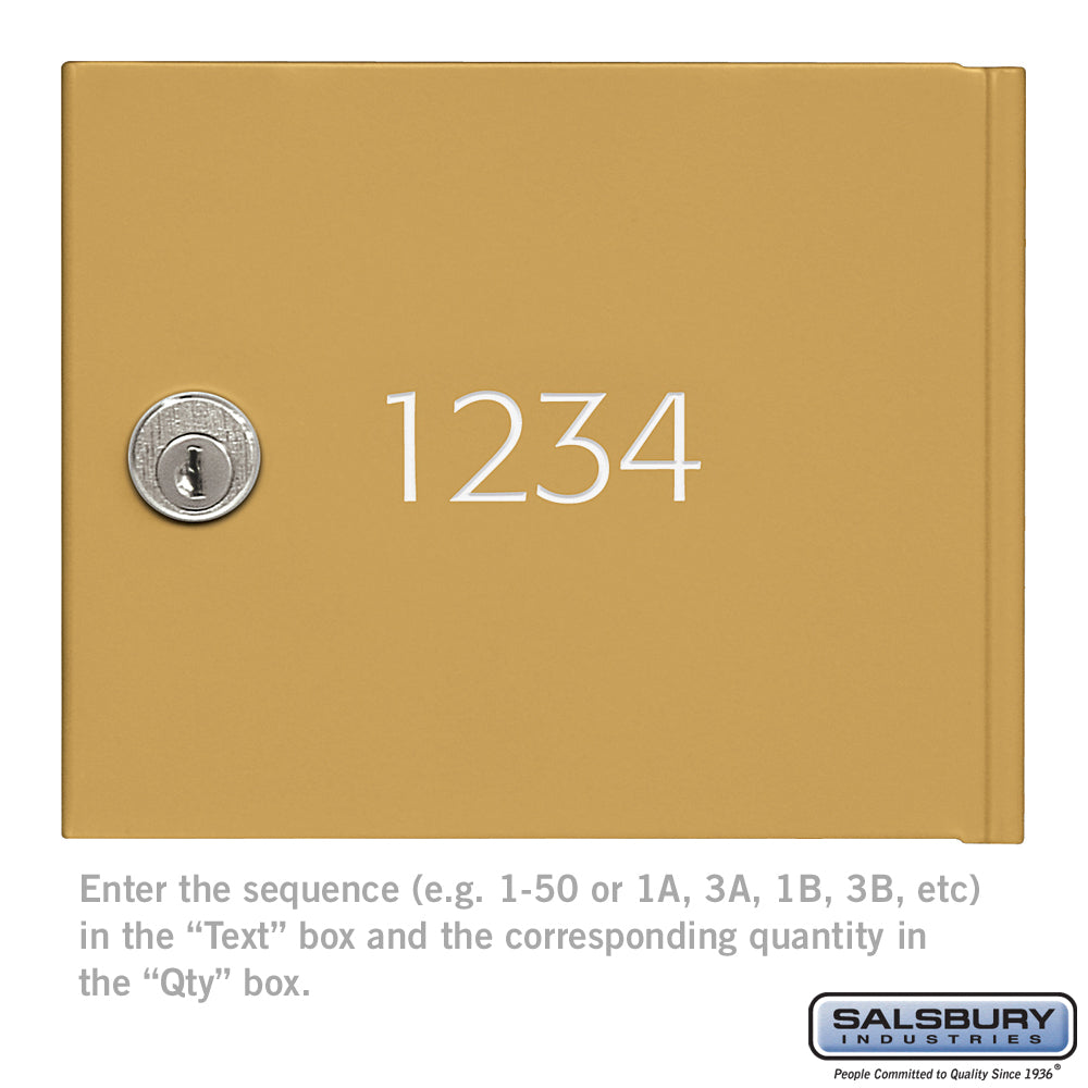 Custom Door Engraving for Gold 4B+ Horizontal Mailbox Door