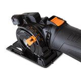 WEN 4.2 Amp 3-3/8 in. Plunge Cut Compact Circular Saw with Laser, Carrying Case, and 3 Blades