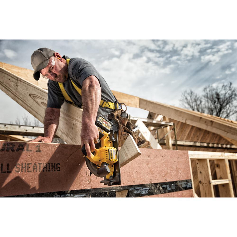 FLEXVOLT 60-Volt MAX Lithium-Ion Cordless Brushless 7-1/4 in. Circular Saw with (2) Batteries 2Ah and Bonus Battery 2Ah - Super Arbor