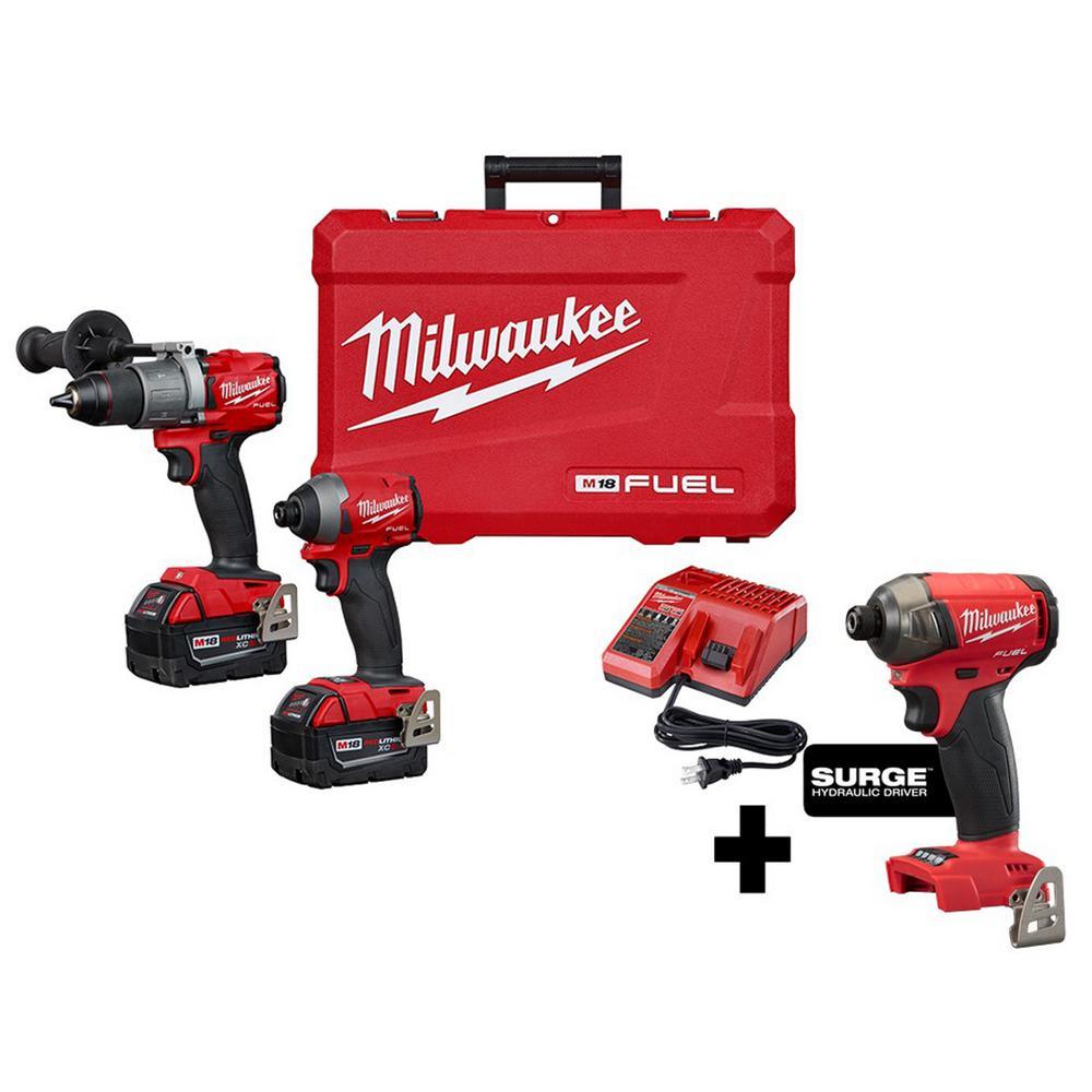 M18 FUEL 18-Volt Lithium-Ion Brushless Cordless Hammer Drill and Impact Driver Combo Kit (2-Tool) with Free FUEL Jigsaw - Super Arbor