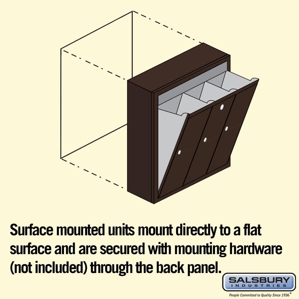 3500 Series Bronze Surface-Mounted Private Vertical Mailbox with 3 Doors - Super Arbor