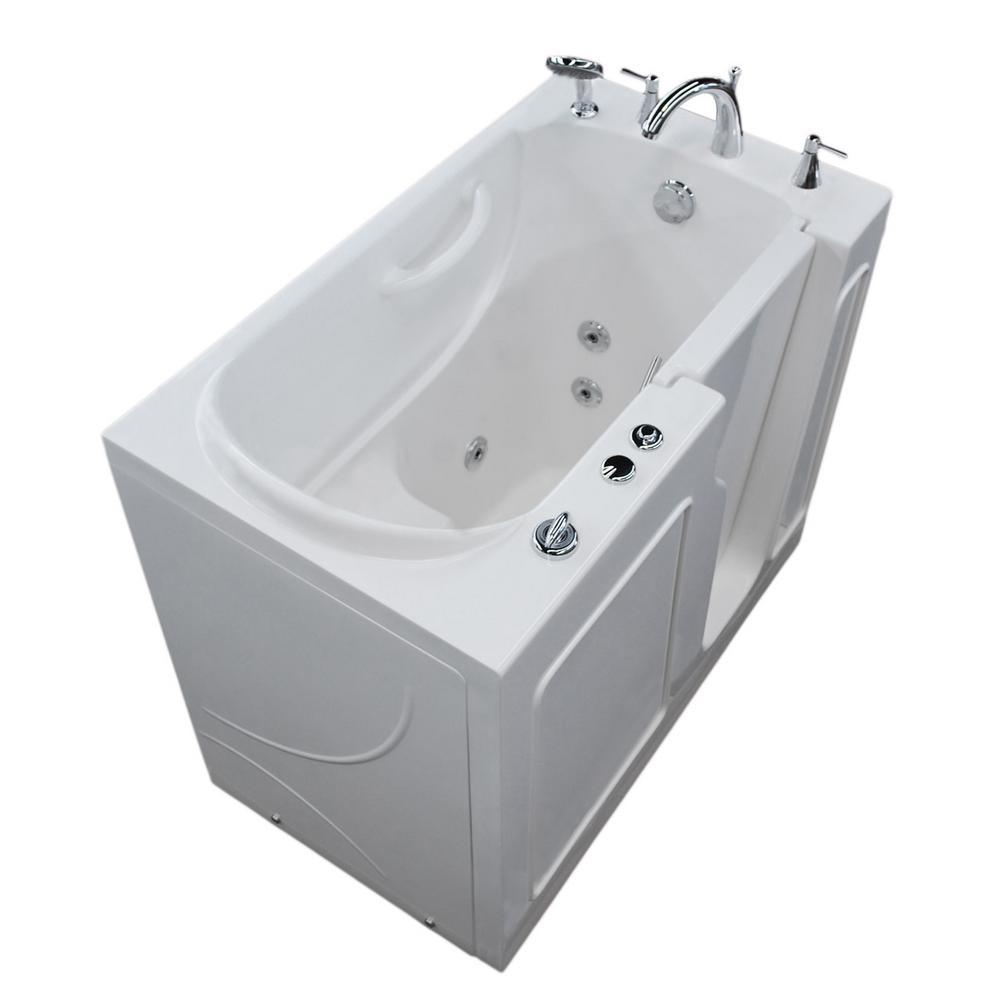 45.75 in. Walk-In Whirlpool Bathtub in White with 1.28 GPF Single Flush Toilet - Super Arbor