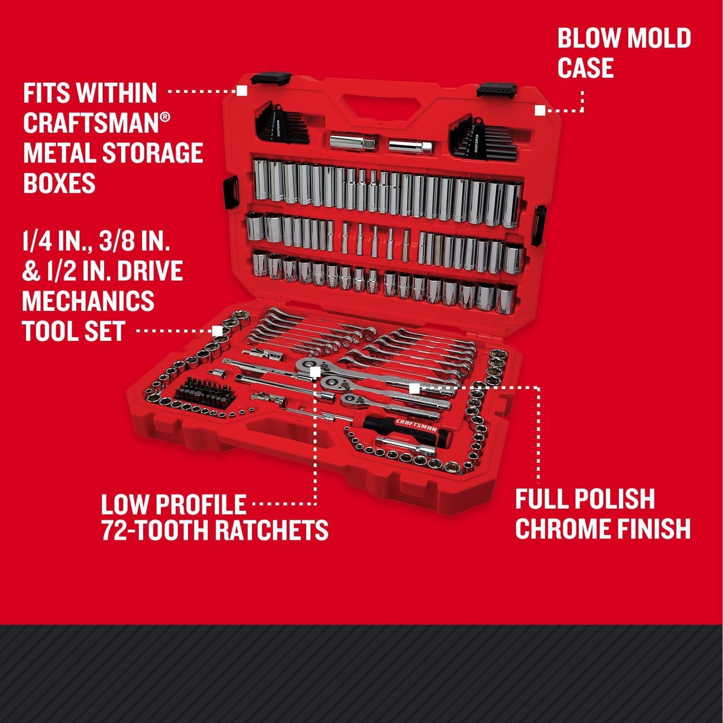 Craftsman 189-Piece Mechanic's Tool Set with Metric and SAE Sockets