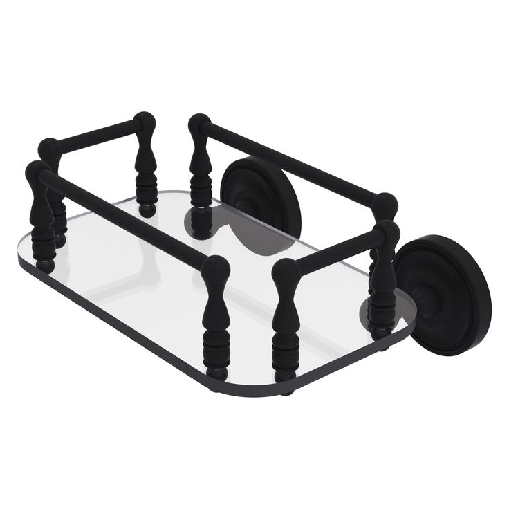 Allied Brass Prestige Regal Collection Wall Mounted Glass Guest Towel Tray in Antique Copper