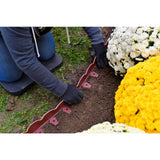 ProFlex 20 ft. Red Scalloped Woodgrain Plastic No-Dig Edging Kit