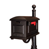 Traditional Black Post Mount Mailbox - Super Arbor