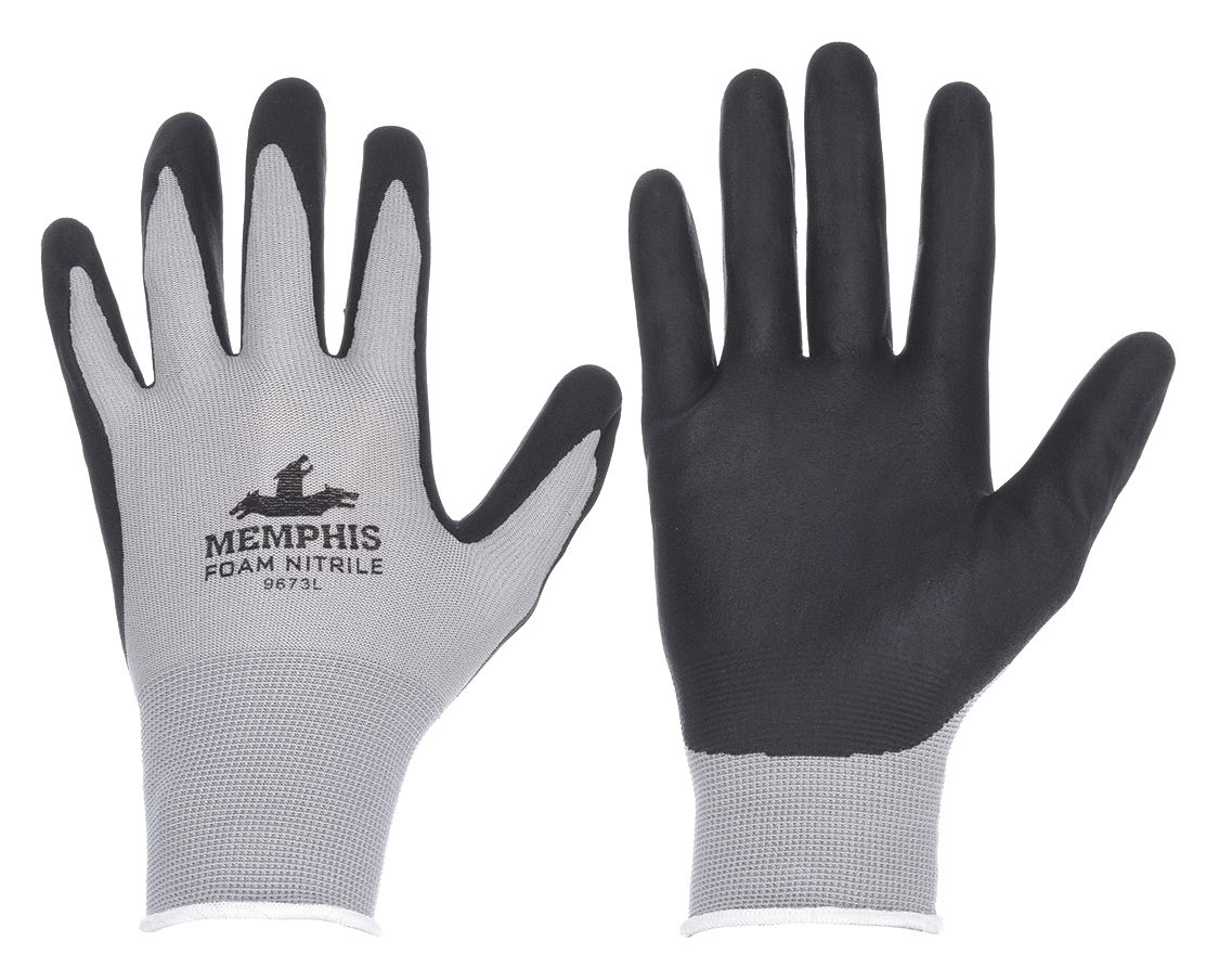 MCR SAFETY Memphis NXG 9673XS Coated Gloves - XS, Foam Nitrile Palm