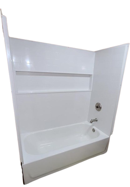Bootzcast 30 in. x 60 in. x 74.5 in. Standard Fit Alcove Bath and Shower Kit with Right-Hand Drain in White