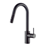 Single-Handle Pull-Down Sprayer Kitchen Faucet with 2-Function Sprayhead in Matte Black - Super Arbor