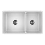 Reversible White Fireclay 36 in. Double Bowl Farmhouse Apron-Front Kitchen Sink