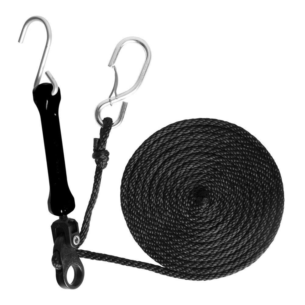 12 ft. Polyester Rope and 5 in. Polyurethane Bungee in Black - Super Arbor