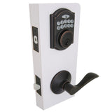 Castle Aged Bronze Electronic Single Cylinder Deadbolt with Naples Passage Lever Combo Pack