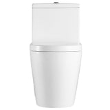 Modern Fashion Round Toilet 1-Piece White 1 Piece 0.8/1.28 GPF White Double Flush Toilet - Super Arbor
