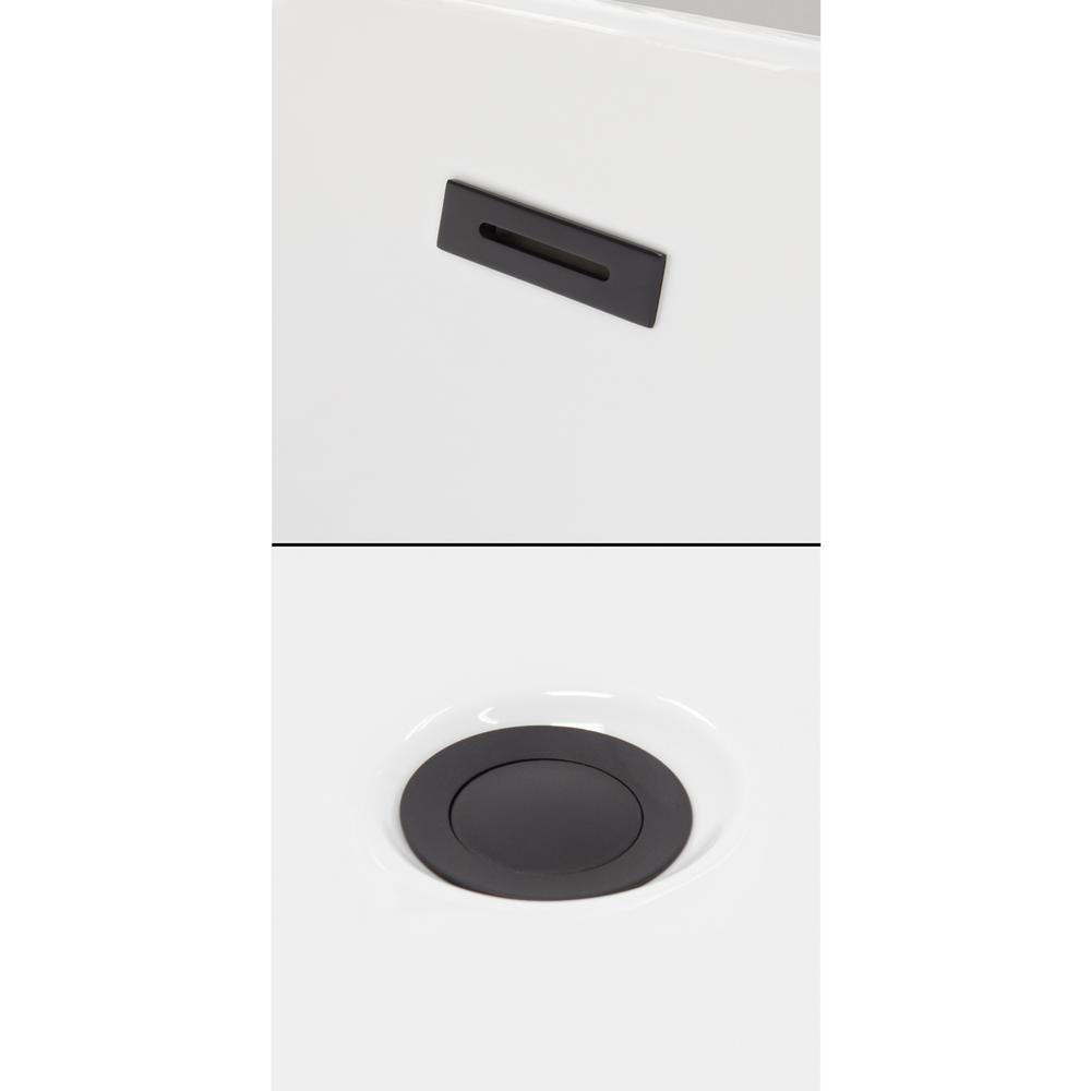Carissa 60 in. Acrylic Flatbottom Bathtub in White with Matte Black Trim - Super Arbor