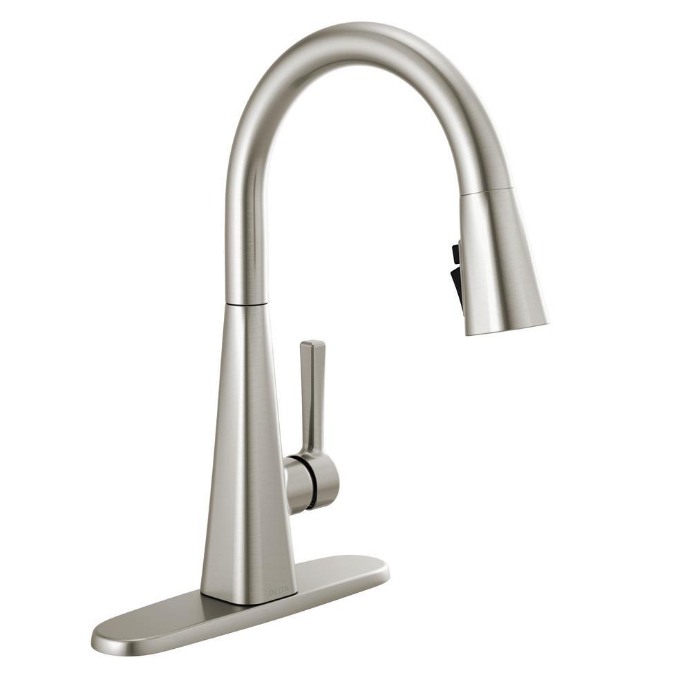 Lenta Touch Single-Handle Pull-Down Sprayer Kitchen Faucet with ShieldSpray Technology in Champagne Bronze - Super Arbor