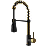 Brant Single-Handle Pull-Down Sprayer Kitchen Faucet in Matte Gold - Super Arbor