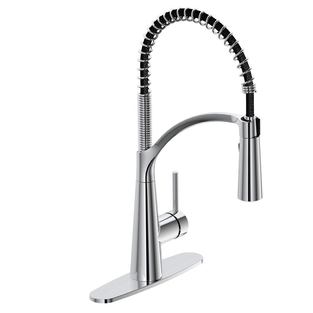 Brenner Commercial Style Single-Handle Pull-Down Sprayer Kitchen Faucet in Oil Rubbed Bronze Finish - Super Arbor