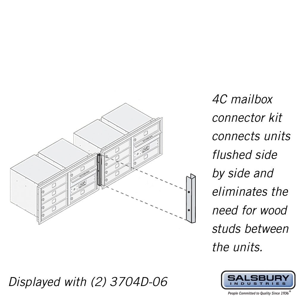 Recessed Mounted 4C Horizontal Mailbox Connector Kit for 4 Door High Units