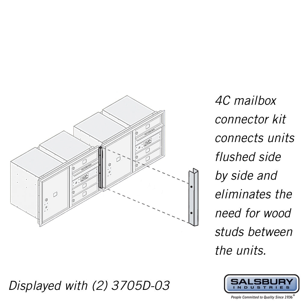 Recessed Mounted 4C Horizontal Mailbox Connector Kit for 5 Door High Units