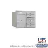 6 Door High Recessed Mounted 4C Horizontal Mailbox with Parcel Locker - Rear Loading
