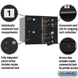 6-Door High Recessed Mounted Parcel Locker with Rear Loading and Private Access