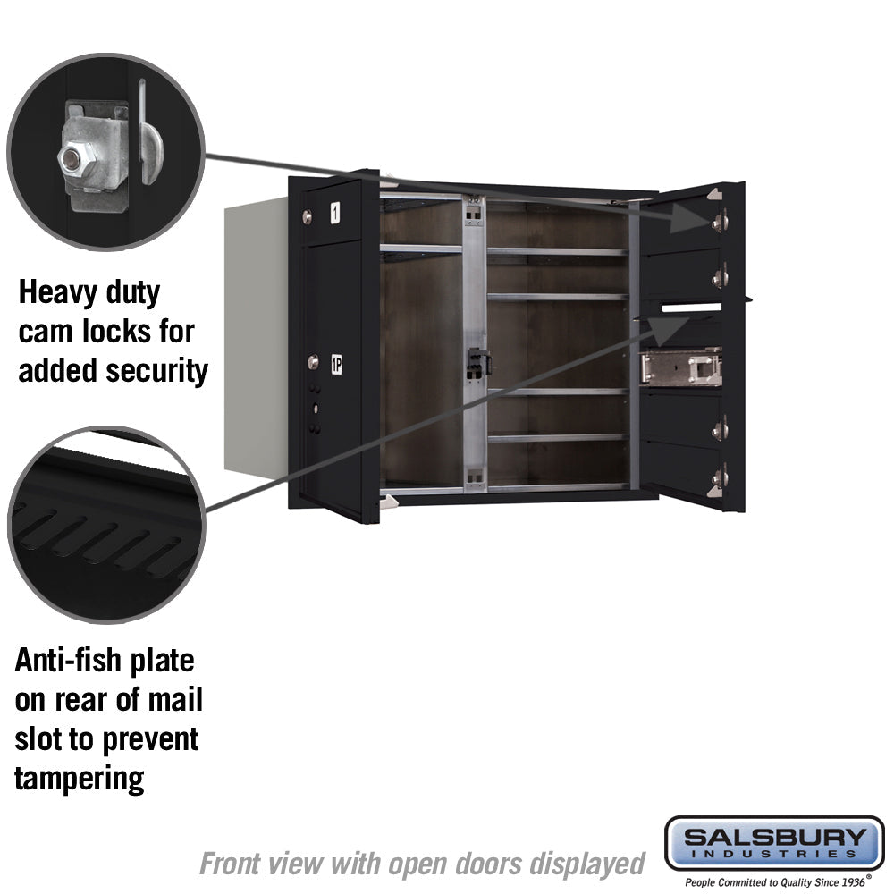6-Door High Recessed Mounted Parcel Locker with Rear Loading and Private Access