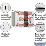 Recessed Mounted 4C Horizontal Mailbox - 6 Door High Unit with Parcel Locker