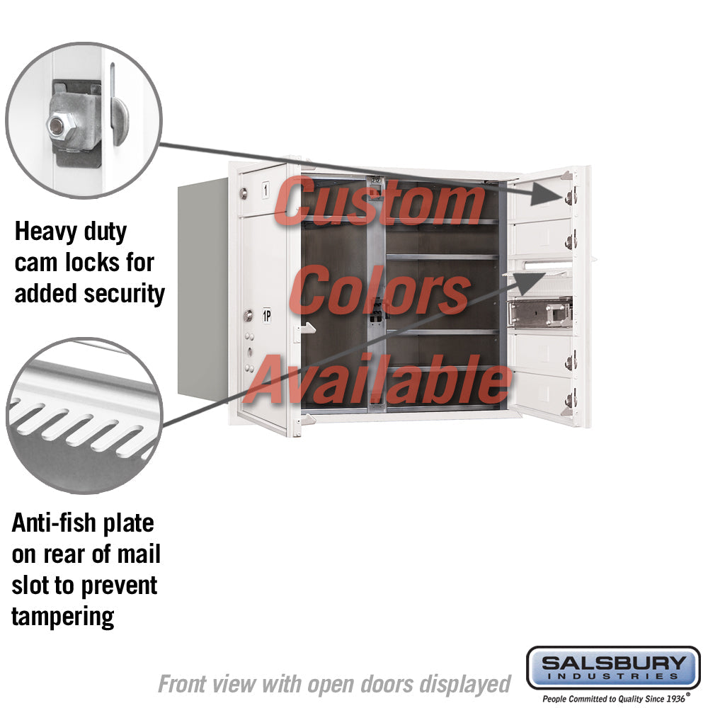 Recessed Mounted 4C Horizontal Mailbox - 6 Door High Unit with Parcel Locker