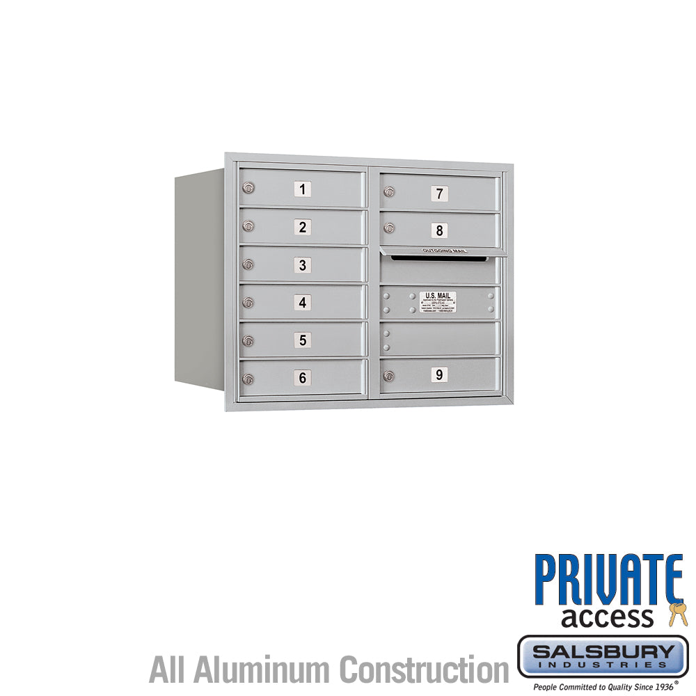 6 Door High Recessed Mounted 4C Horizontal Mailbox with 9 Doors - Rear Loading