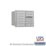 6 Door High Recessed Mounted 4C Horizontal Mailbox with 9 Doors in Aluminum - Rear Loading