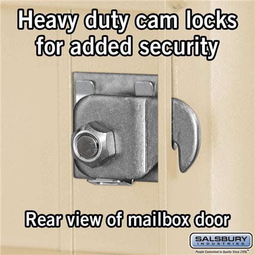 6 Door High Recessed Mounted 4C Horizontal Mailbox with USPS Access, Rear Loading, Sandstone
