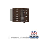 9-Door Bronze Recessed Mounted Mailbox with USPS Access