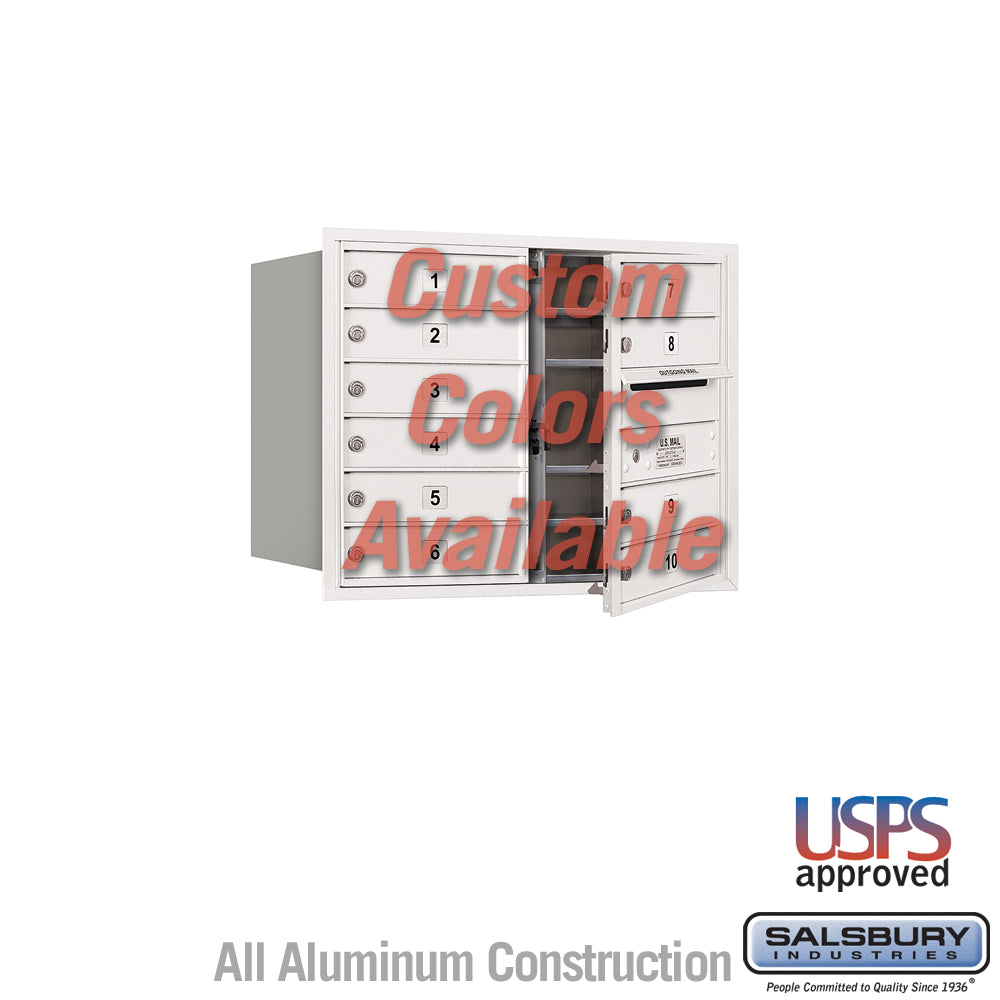 6 Door High Recessed Mounted 4C Horizontal Mailbox with 9 Doors - Front Loading USPS Access