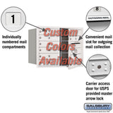 6 Door High Recessed Mounted 4C Horizontal Mailbox with 9 Doors - Front Loading USPS Access